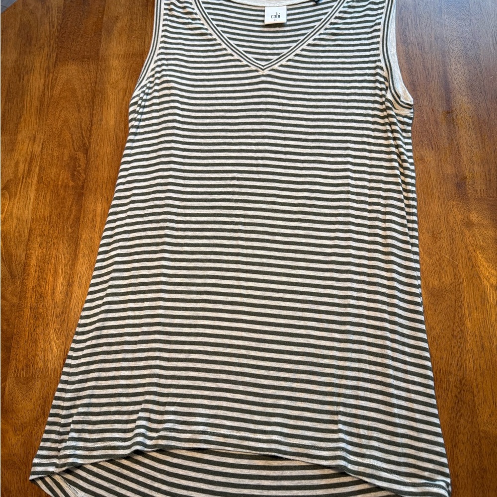 CAbi Striped V-Neck Tank Top